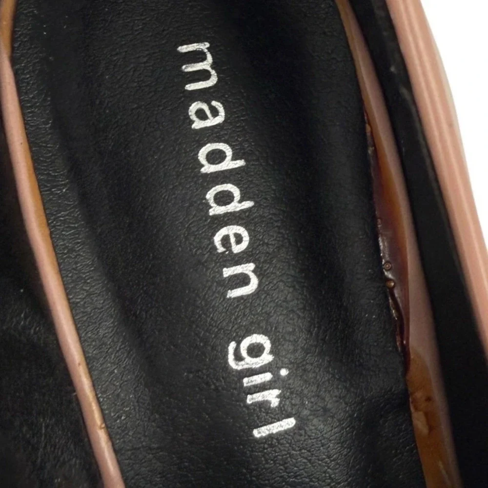 Madden Girl Kassidy Platform Penny Loafer Pink Block Heel Lug Sole Shoes Size 7